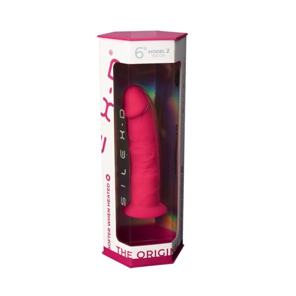 SilexD 6 inch Realistic Silicone Dual Density Dildo with Suction Cup Pink - Image 7