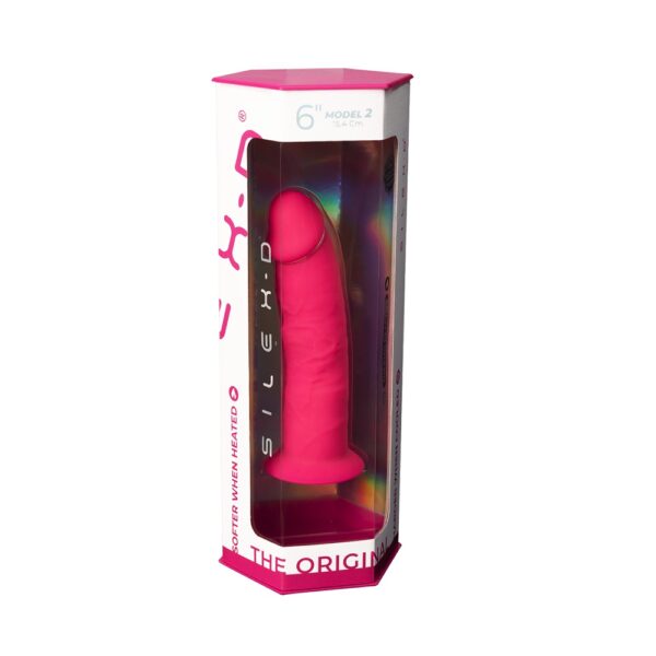 SilexD 7.5 inch Realistic Silicone Dual Density Dildo with Suction Cup Pink - Image 7