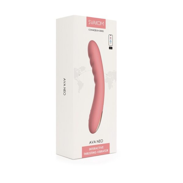 Svakom Ava Neo Interactive Thrusting Vibrator Pink - Image 11