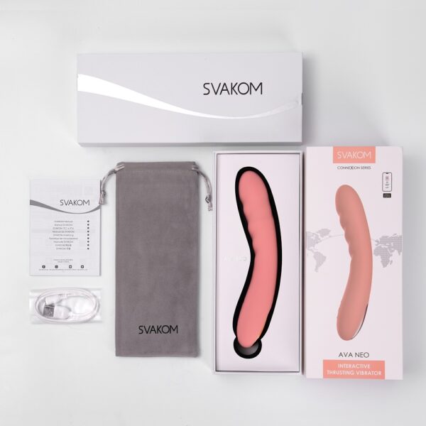 Svakom Ava Neo Interactive Thrusting Vibrator Pink - Image 10