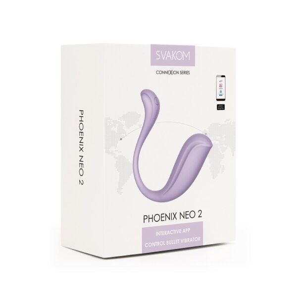 Svakom Phoenix Neo 2 Interactive App Controlled Vibrator Lilac - Image 8