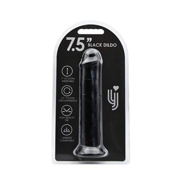 Loving Joy 7.5 Inch Suction Cup Dildo Black - Image 4