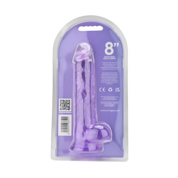 Loving Joy 8 Inch Dildo with Balls Purple - Image 9